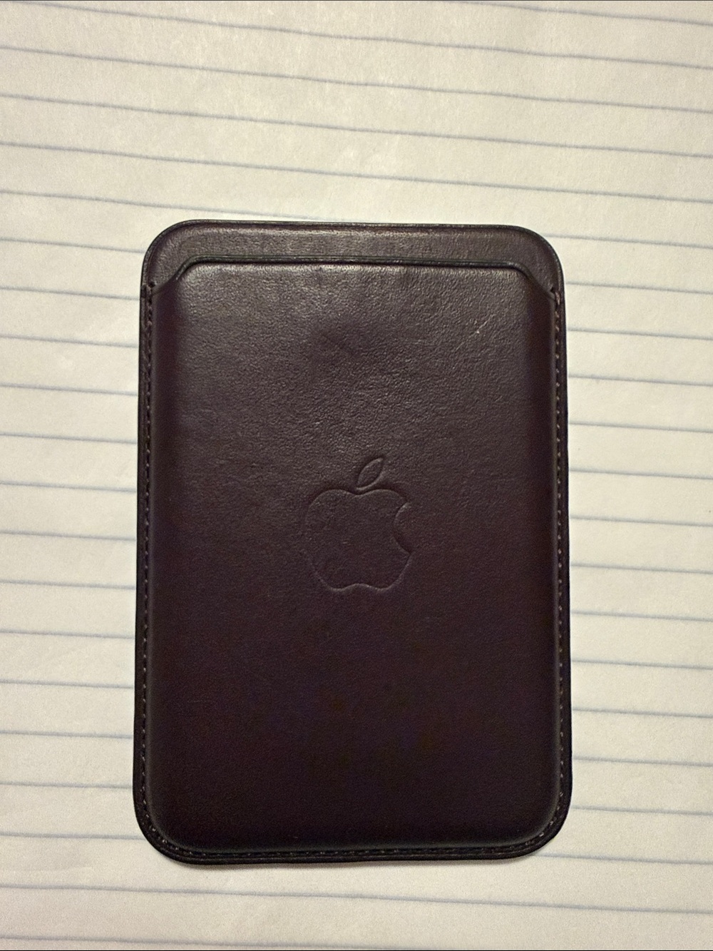 Apple Dark Plum Leather Sleeve with Embossed Logo